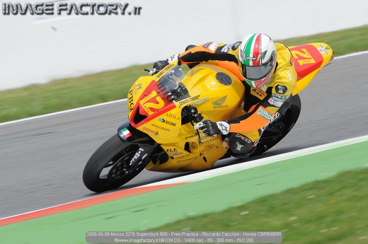 2009-05-09 Monza 3276 Superstock 600 - Free Practice - Riccardo Cecchini - Honda CBR600RR